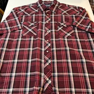 Wrangler Red Plaid Cowboy Western Shirt 2XLT